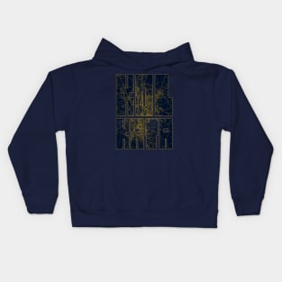 Kolkata, India City Map Typography - Gold Art Deco Kids Hoodie